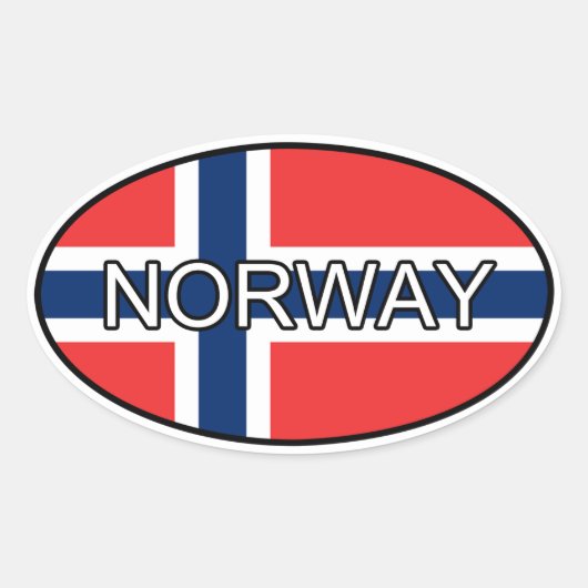 ノルウェーユーロステッカー 楕円形シール (正面)