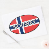 ノルウェーユーロステッカー 楕円形シール (封筒)