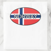ノルウェーユーロステッカー 楕円形シール (バッグ)