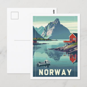 ノルウェーヨーロッパヴィンテージ有名な旅行プレイス ポストカード