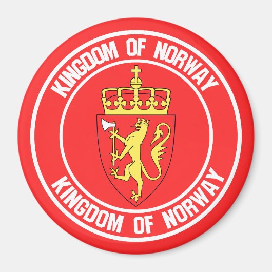 ノルウェーラウンドエンブレム マグネット (正面)