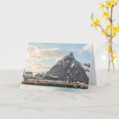 ノルウェーロフォテン景観 カード (黄色い花)