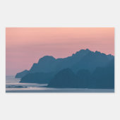 ノルウェーロフォテン景観 長方形シール (正面)