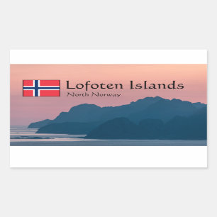 ノルウェーロフォテン景観 長方形シール