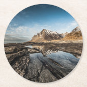 ノルウェーロフォテン諸島山 ラウンドペーパーコースター (正面)