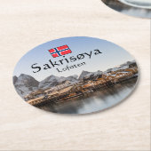 ノルウェーロフォテン諸島 ラウンドペーパーコースター (アングル)