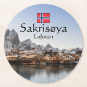 ノルウェーロフォテン諸島 ラウンドペーパーコースター (正面)