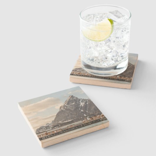 ノルウェーロフォテン魚釣りビレッジランドスケープフォト ストーンコースター (横)