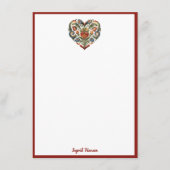 ノルウェーローズマリングフォークアートハートエンクロージャカー エンクロージャーカード (正面)