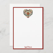 ノルウェーローズマリングフォークアートハートエンクロージャカー エンクロージャーカード (正面/裏面)