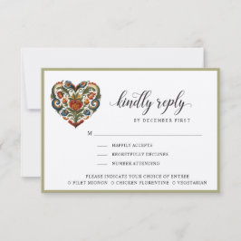 ノルウェーローズマリンハート |返信 |食事のオプション 出欠カード