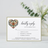 ノルウェーローズマリンハート |返信 |食事のオプション 出欠カード (スタンド正面)