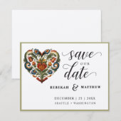 ノルウェーローズマリン結婚グハート セーブザデート (正面/裏面)