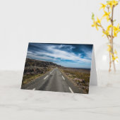 ノルウェーロードトリップ風景写真 カード (黄色い花)