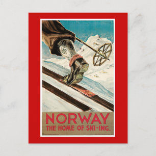 ノルウェーヴィンテージ旅行ポスター ポストカード