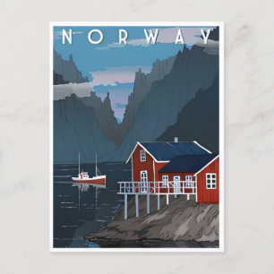 ノルウェーヴィンテージ旅行ヨーロッパのクルーズ ポストカード
