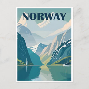 ノルウェーヴィンテージ旅行ヨーロッパのクルーズ ポストカード