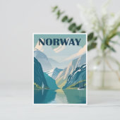 ノルウェーヴィンテージ旅行ヨーロッパのクルーズ ポストカード (スタンド正面)