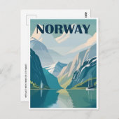 ノルウェーヴィンテージ旅行ヨーロッパのクルーズ ポストカード (正面/裏面)