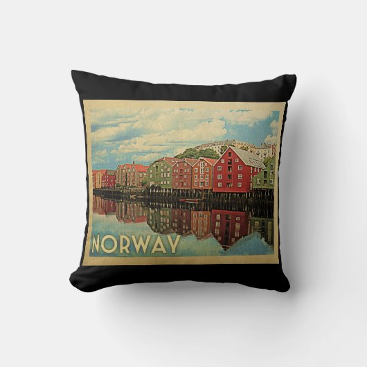 ノルウェーヴィンテージ旅行 クッション (正面)