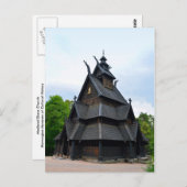 ノルウェー中世ステーブ教会 ポストカード (正面/裏面)