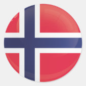 ノルウェー丸アイコン国旗 ラウンドシール (正面)