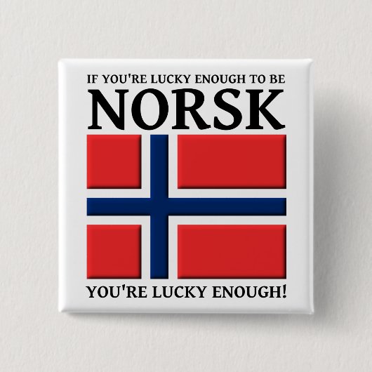 ノルウェー人でラッキー Button Badge 缶バッジ (正面)