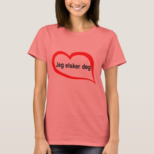 ノルウェー人の私はあなたを愛している Tシャツ (正面)