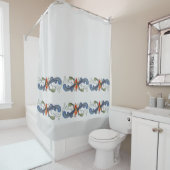 ノルウェー人のRosemalingのスカンジナビアの民芸スクロール シャワーカーテン (インサイチュ)