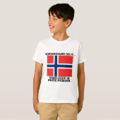 ノルウェー人は白い粉の中に膝まで浸かってそれをする Tシャツ (正面フル)