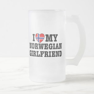 ノルウェー人ガールフレンド フロストグラスビールジョッキ