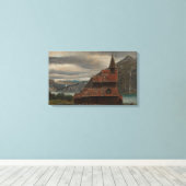 ノルウェー伝統的の木造ステーブ教会 キャンバスプリント (インサイチュ (ウッドフロア))