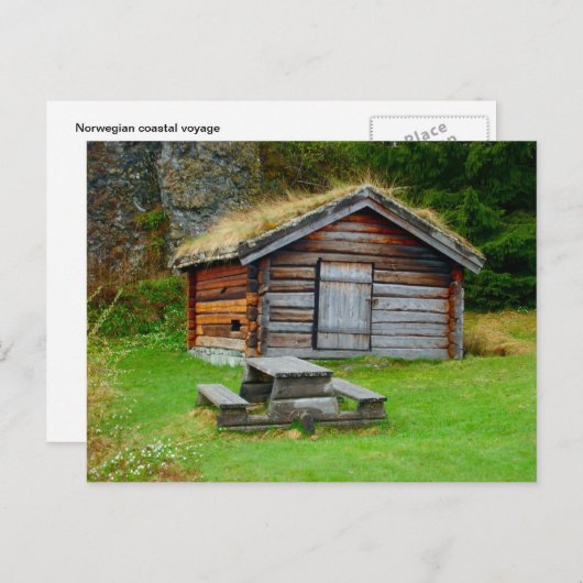 ノルウェー伝統的、農家の小屋、高牧草地 ポストカード (正面/裏面)