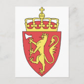 ノルウェー公式コートオブアームズ紋章 ポストカード (正面)