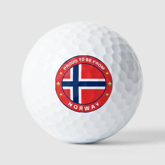 ノルウェー出身であることを誇りに思う ゴルフボール (正面)