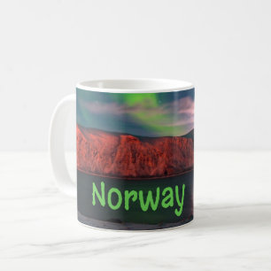 ノルウェー北欧の北光の赤い崖 コーヒーマグカップ