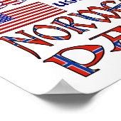 ノルウェー及びノルウェー国旗 ポスター (角)