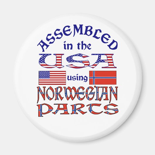 ノルウェー及びノルウェー国旗 マグネット (正面)