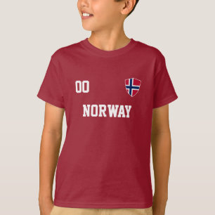 ノルウェー名前をカスタムする&ナンバーサッカーキッズジャージー Tシャツ