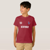 ノルウェー名前をカスタムする&ナンバーサッカーキッズジャージー Tシャツ (正面フル)
