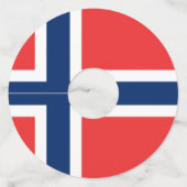 ノルウェー国パーソナライズされた旗 ワイングラスタグ (裏面)