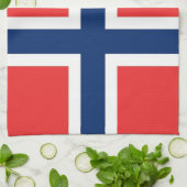 ノルウェー国旗が付いたキッチンタオル キッチンタオル (折り畳み)