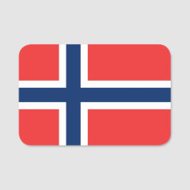 ノルウェー国旗が付いた愛国的な名前タグ 名札