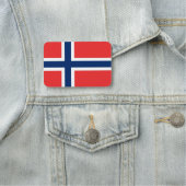 ノルウェー国旗が付いた愛国的な名前タグ 名札 (インサイチュ)