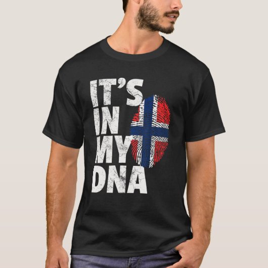 ノルウェー国旗それは私のDNAクリスマスGIFにある Tシャツ (正面)