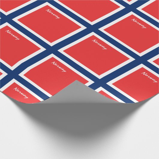 ノルウェー国旗とノルウェーの贈り物/スポーツファン ラッピングペーパー (角)