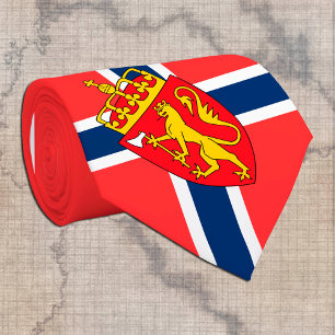 ノルウェー国旗とビジネスNorway、旅行/スポーツ ネクタイ