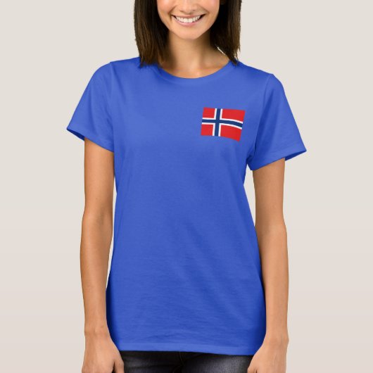 ノルウェー国旗と地図dk Tシャツ (正面)