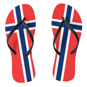 ノルウェー国旗と大人のスリムストラップ ビーチサンダル