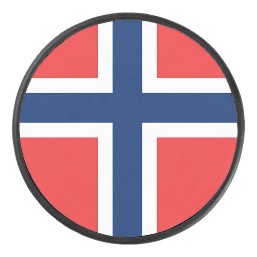 ノルウェー国旗と愛国的なホッケーパック アイスホッケーパック (正面)